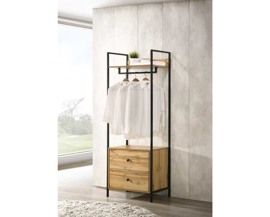Zulu Open Wardrobe with 2 Drawers-Oak