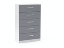 Larz 5 Drawer Chest-White & Grey