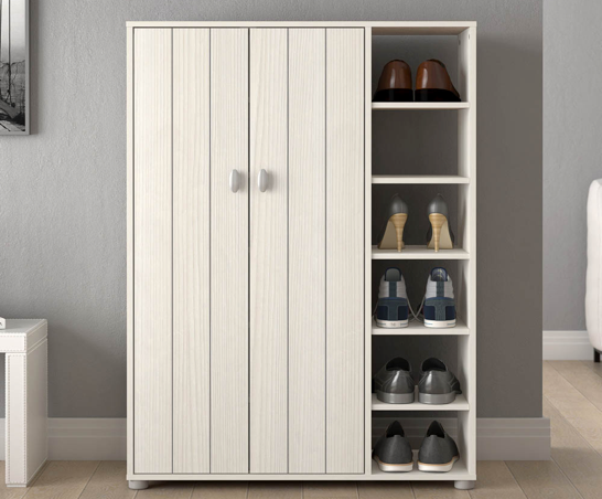 Bideford Tall Shoe Cabinet- White