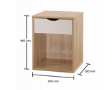 Atrix Nightstand with 1 Drawer-White