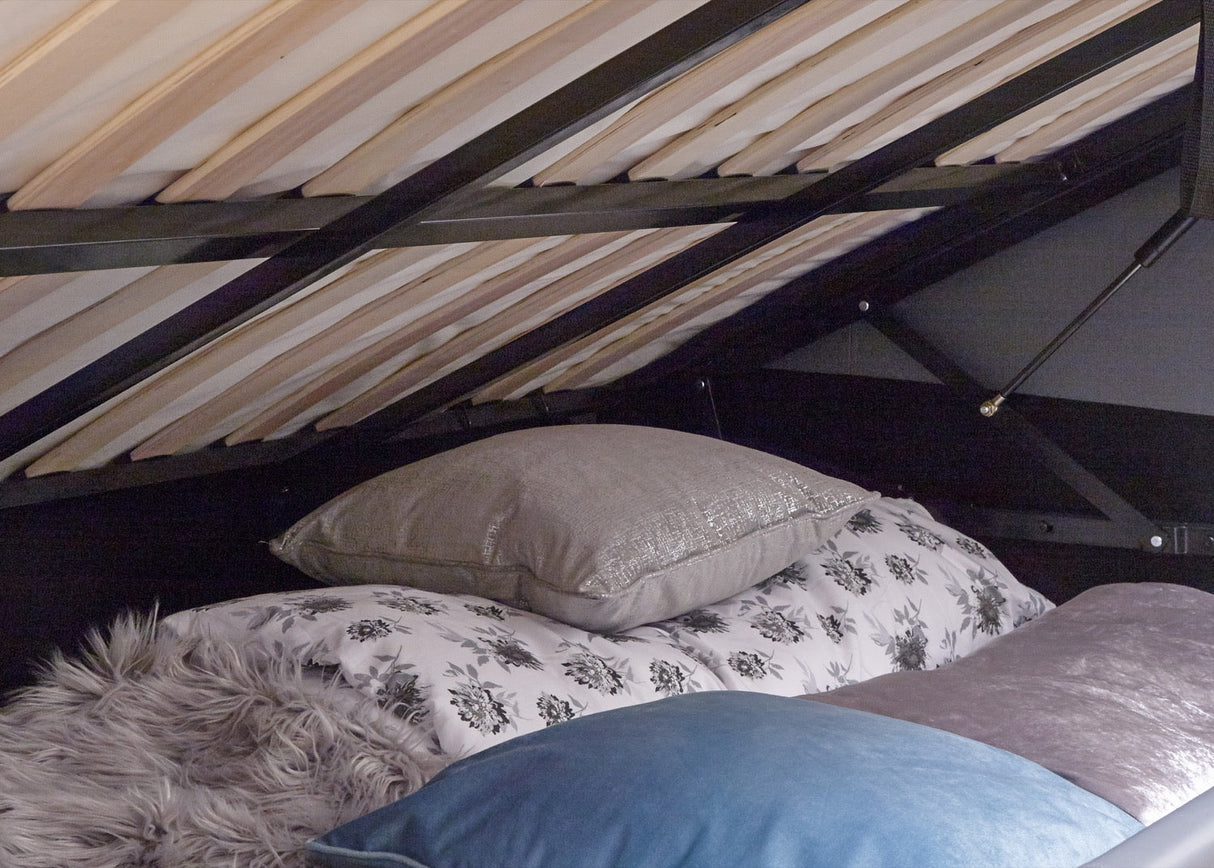 Serena Side Lift Ottoman King Bed - Light Grey