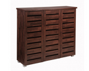 Tall 3 Door Shoe Cabinet-Dark Oak
