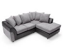 Harley Right Hand Facing Corner Sofa - Black & Charcoal