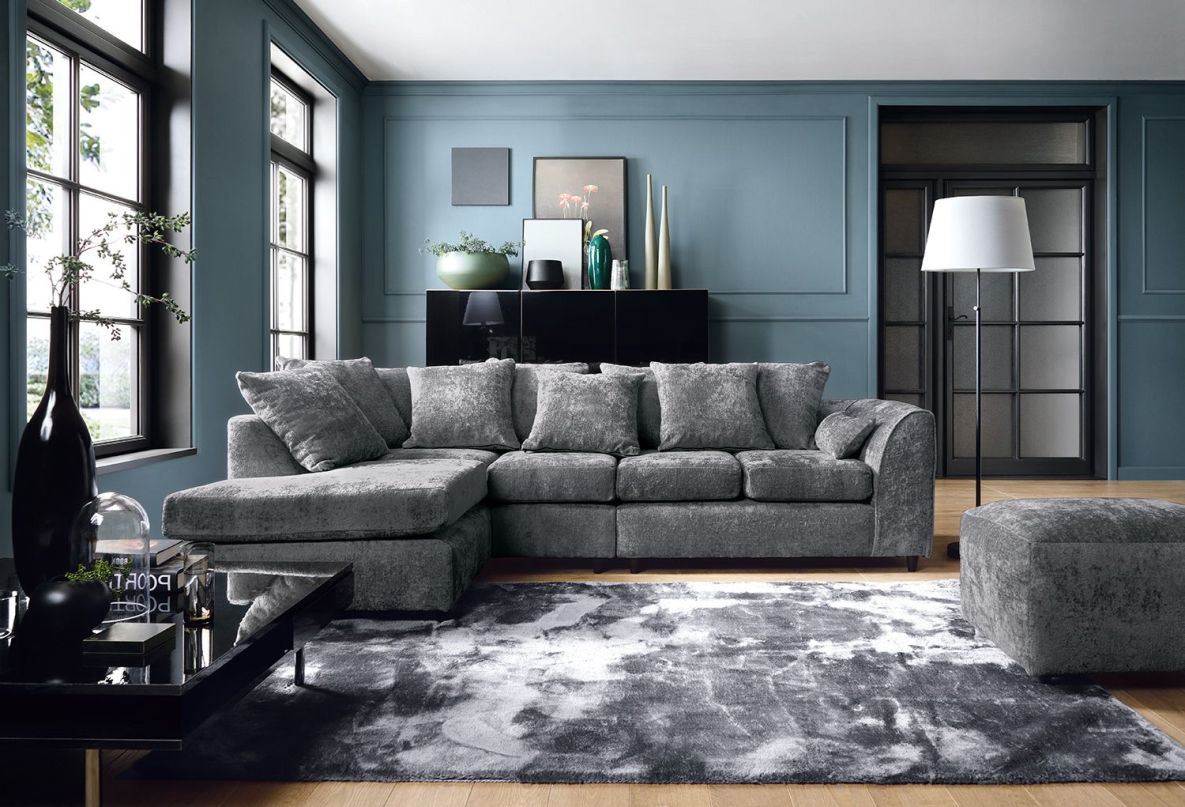 Heidi Left Hand Facing Corner Sofa Plus - Dark Grey
