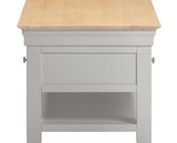 BORDEAUX 2 DRAWER COFFEE TABLE - PEBBLE GREY/OAK