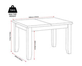 WINDSOR EXTENDING DINING TABLE - IVORY/OAK