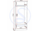 PORTLAND 2 DOOR WARDROBE - WHITE/OAK EFFECT
