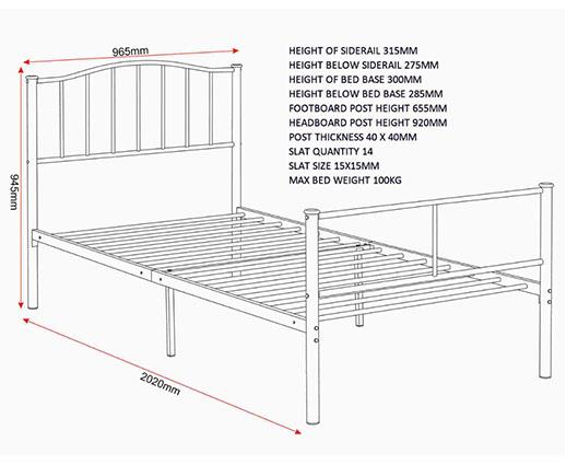 NEWTON 3' BED - BLACK