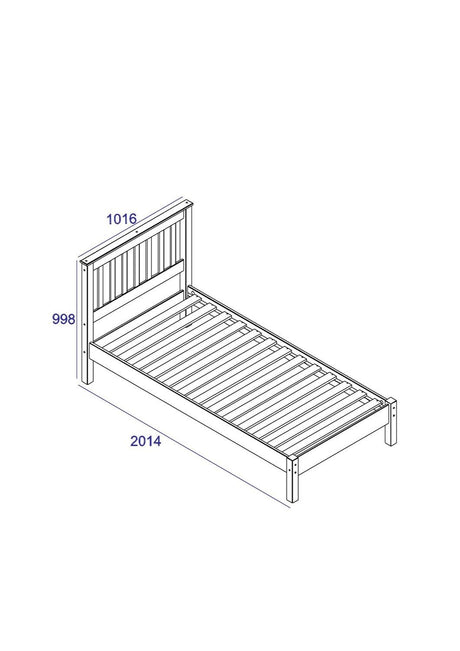 Corona Grey Single Slatted Low-End Bedstead