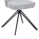 Aspen swivel dining chairs, light grey cord fabric with black metal legs (pair)