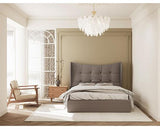 VERONA 4'6" OTTOMAN BED - BROWN FABRIC