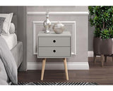 Scandia 2 Drawer Bedside Cabinet-Light Grey