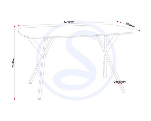 ATHENS RECT & LUKAS DINING SET (X4 CHAIRS) - CONCRETE/GREY VELVET