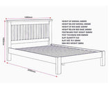 WINDSOR 4'6" LOW END BED - PEBBLE GREY/OAK