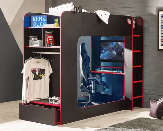 Impact Gaming Bunk Bed Black & Red