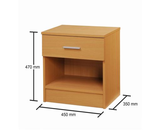 Original Nightstand with 1 Drawer-Beech