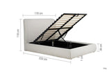 Lanis King Ottoman Bed - Cream