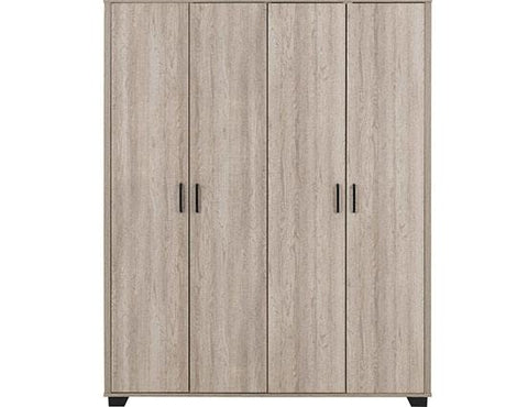 OLIVER 4 DOOR WARDROBE - LIGHT OAK EFFECT