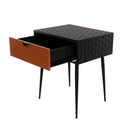 Jupiter metal 1 drawer bedside cabinet, copper drawer with black handle legs