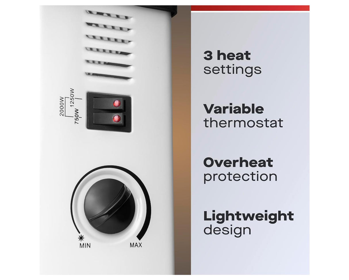 Daeowoo White Convector Heater 2000W