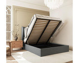 VERONA 4'6" OTTOMAN BED - GREY FABRIC