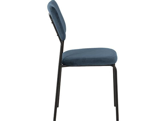 SHELDON DINING CHAIR (X4 PER BOX) - NAVY BLUE VELVET FABRIC