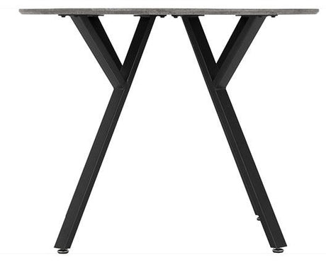 ATHENS ROUND & LUKAS DINING SET (X4 CHAIRS) - CONCRETE/GREY VELVET