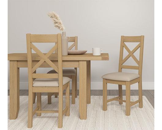 WINDSOR EXTENDING DINING TABLE - NATURAL OAK