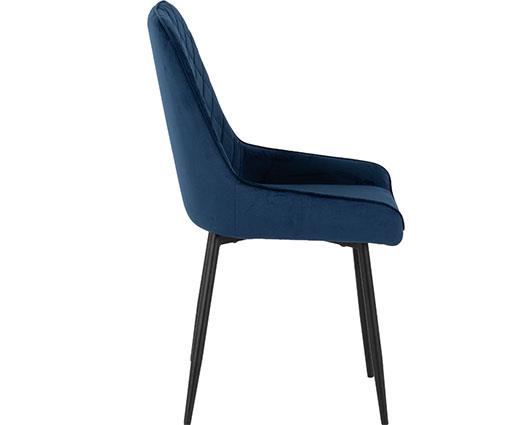 MODENA & AVERY DINING SET (X4 CHAIRS) - CREAM/SAPPHIRE BLUE VELVET