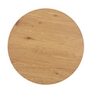 Aspen round dining table, light oak effect top with black pedestal leg