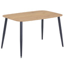 Aspen rectangular dining table, light oak effect top with black tapered legs
