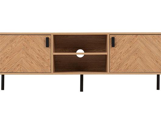 LEON 2 DOOR TV UNIT - MEDIUM OAK EFFECT