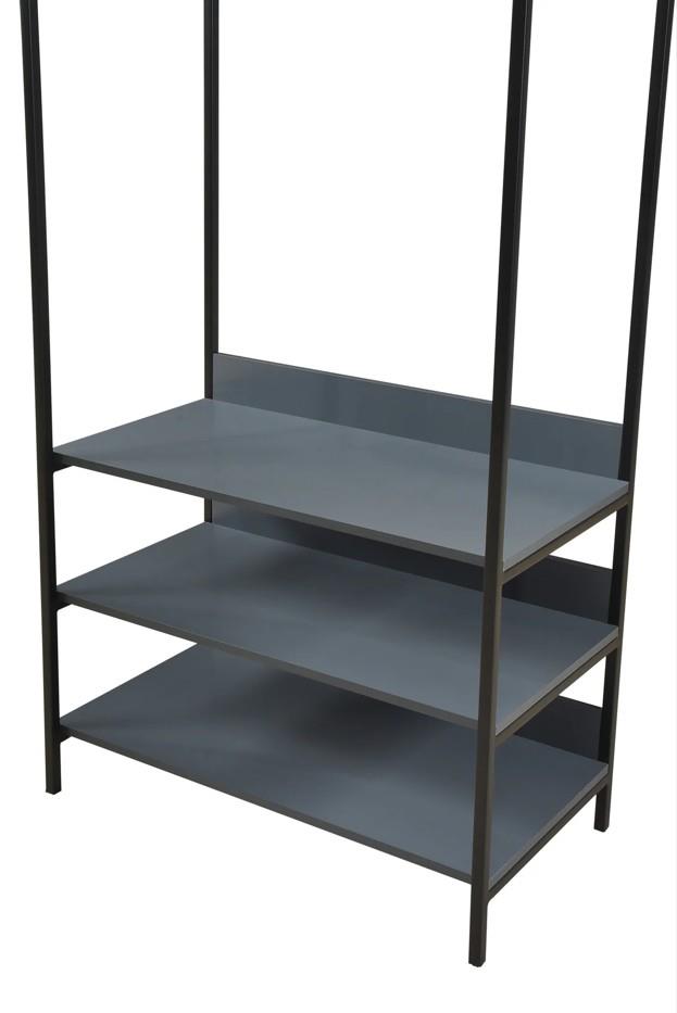 Alva Open Wardrobe 4 Shelves - Dark Grey