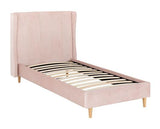 AMELIA 3' BED - PINK VELVET FABRIC