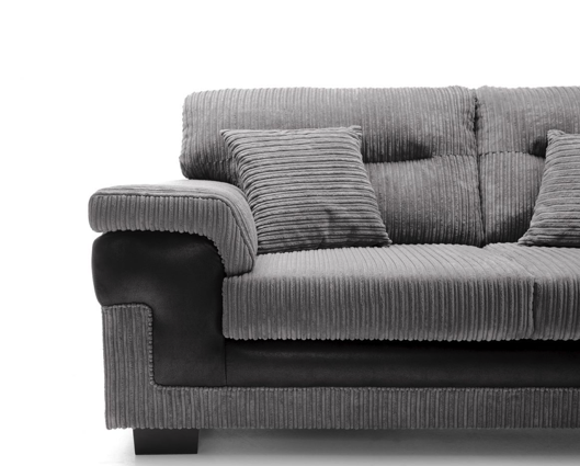 Samson 3 Seater Sofa - Black & Grey