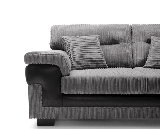 Sofia 3 Seater Sofa - Black & Grey