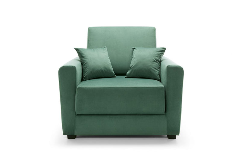 Owen Velvet Single Sofa Bed - Forest Green