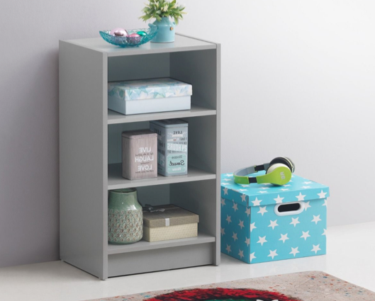 Traditional Small Narrow Bookcase-Grey