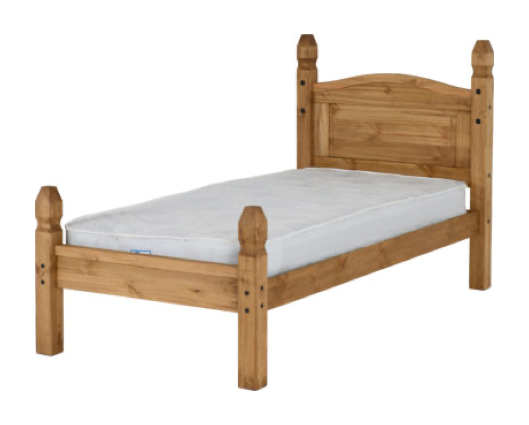 Corona 3' Bed Low Foot End - Distressed Waxed Pine