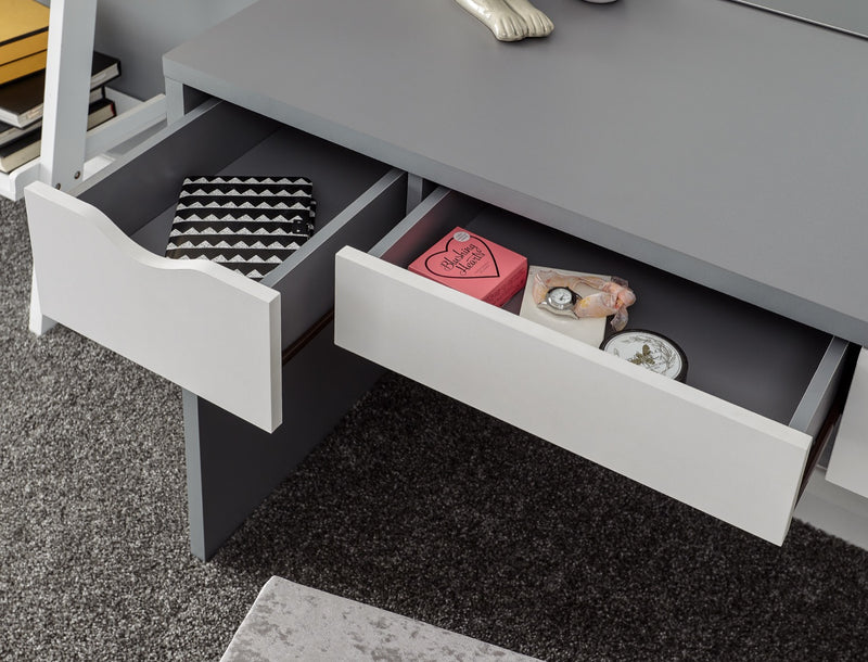 Ella Dressing Table Set- Grey & White
