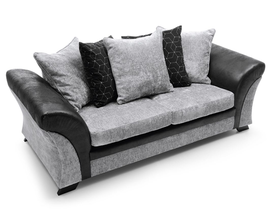 Farrow 3 Seater Sofa - Black & Charcoal