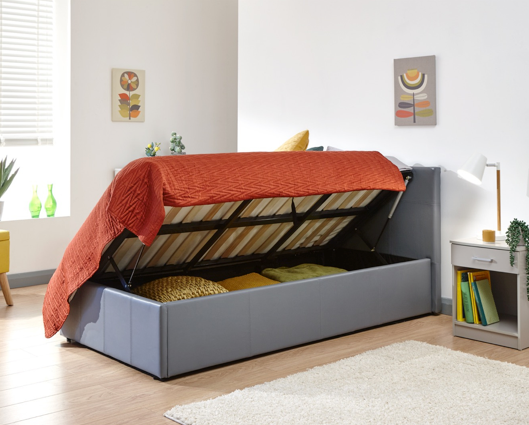 Serena Double Side lift Ottoman Bed - Grey