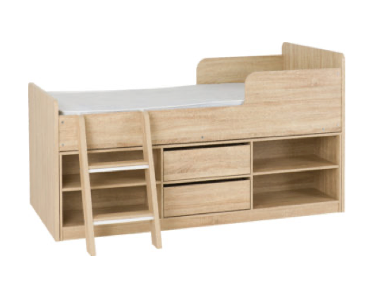 Franklin Low Sleeper Bed - Sonoma Oak Effect Veneer