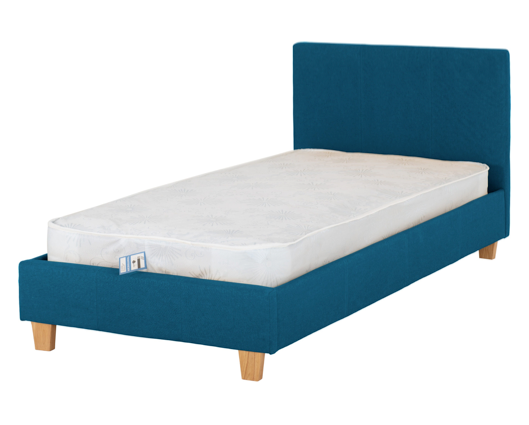 Pearce Single Bed - Petrol Blue Fabric