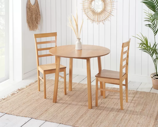 Pagan Dining Table & 2 Ladder Chairs- Oak
