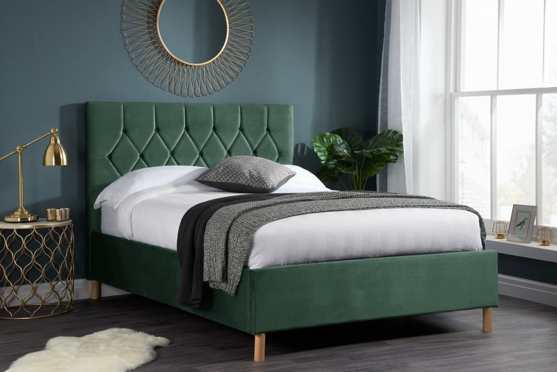 Luxton Small Double Ottoman Bed-Green