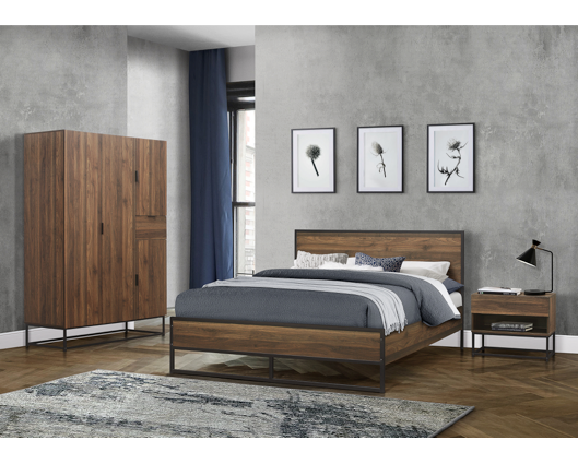 Hermione Double Bed - Walnut