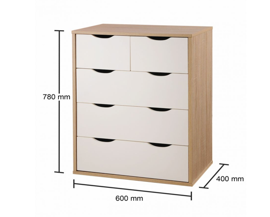 Atrix 3+2 Drawer Chest-White