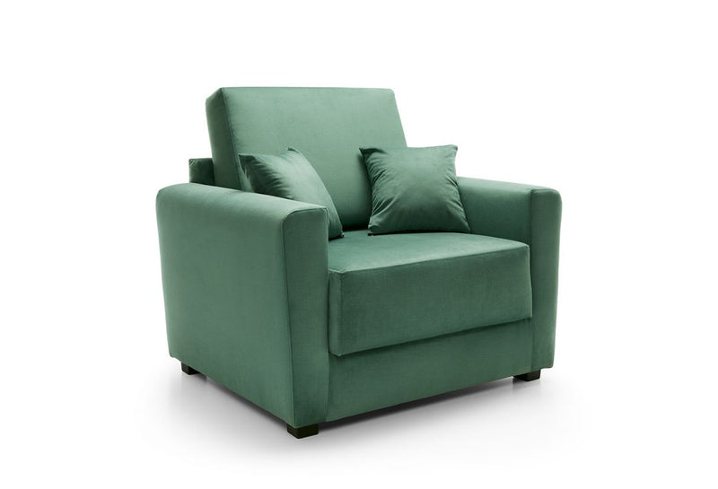 Owen Velvet Single Sofa Bed - Forest Green