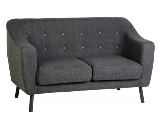 Arica 2 Seater Sofa - Dark Grey Fabric